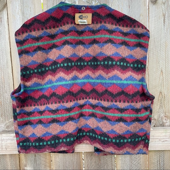 ID Wear vest Aztec southwestern large boho Wool Blend - Picture 2 of 8